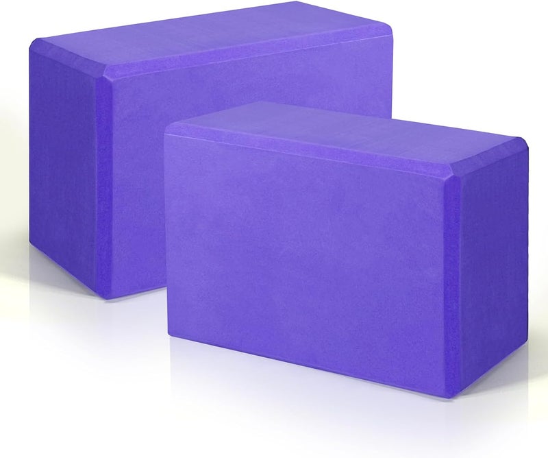 Corsiampoo Yoga Blocks 2 Pack 9x6x3 Inches, Sturdy Foam Yoga Block, Premium EVA, Non Slip High Density for Pilates Meditation, Stretching and Toning - Image 1